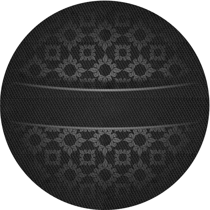 Square Patterned Black Rug, pat201gry