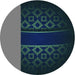 Square Patterned Night Blue Rug, pat201lblu