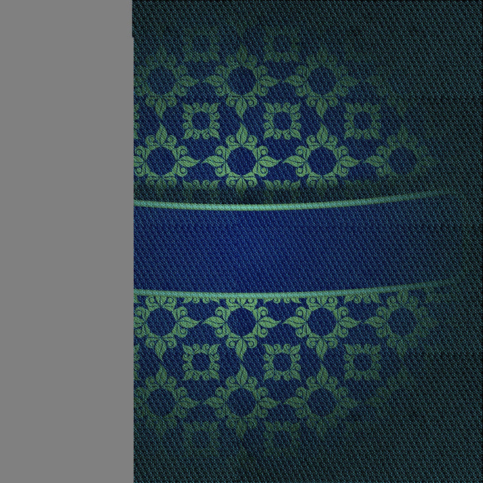 Round Patterned Night Blue Rug, pat201lblu