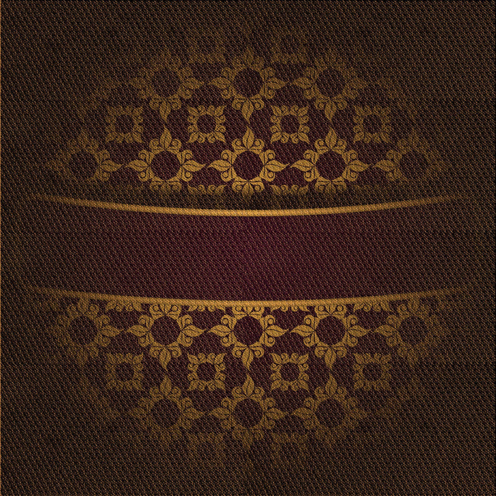 Round Patterned Red Brown Rug, pat201org