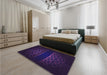 Patterned Night Blue Rug in a Bedroom, pat201pur