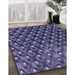 Machine Washable Transitional Medium Slate Blue Rug in a Family Room, wshpat2010blu