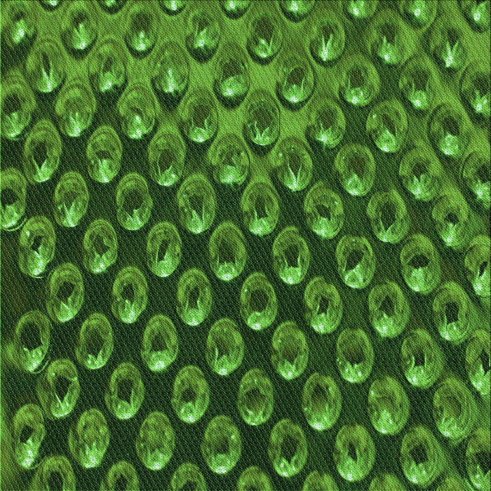 Round Patterned Deep Emerald Green Rug, pat2010grn