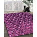 Patterned Neon Pink Rug in Family Room, pat2010pur
