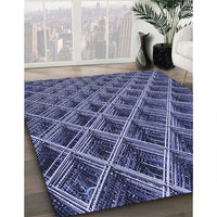 Patterned Denim Blue Rug, pat2011blu