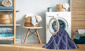 Machine Washable Transitional Denim Blue Rug in a Washing Machine, wshpat2011blu