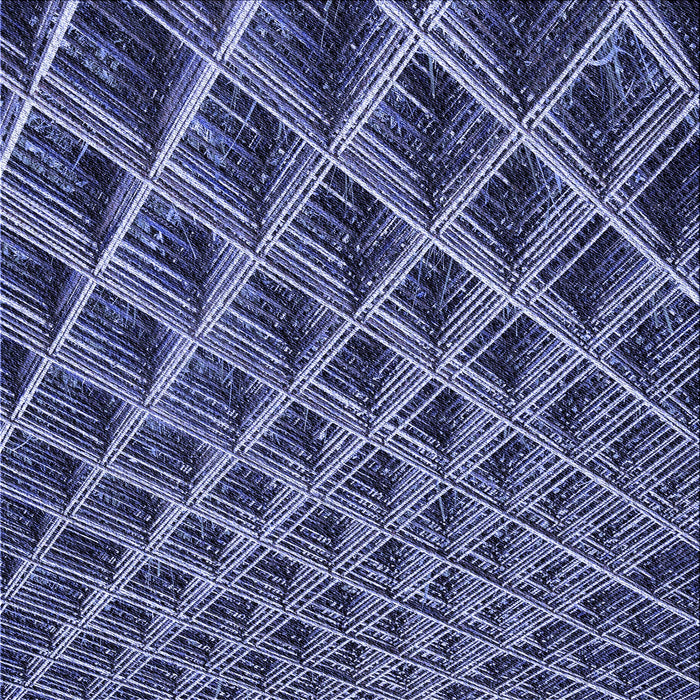 Round Patterned Denim Blue Rug, pat2011blu