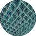 Square Patterned Deep Teal Green Rug, pat2011lblu