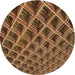 Square Patterned Bronze Brown Rug, pat2011org