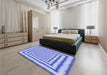 Patterned Blue Rug in a Bedroom, pat2012blu