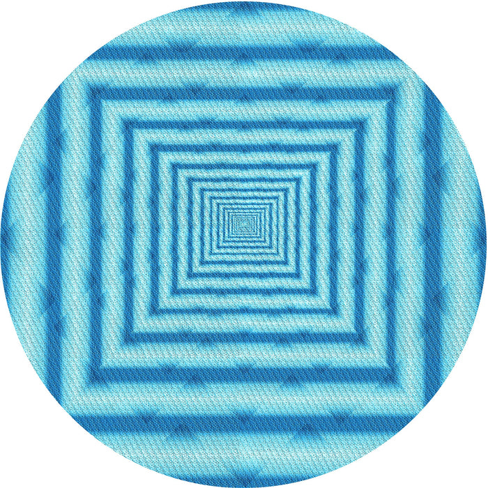 Square Patterned Deep Sky Blue Rug, pat2012lblu