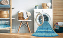 Machine Washable Transitional Deep Sky Blue Rug in a Washing Machine, wshpat2012lblu