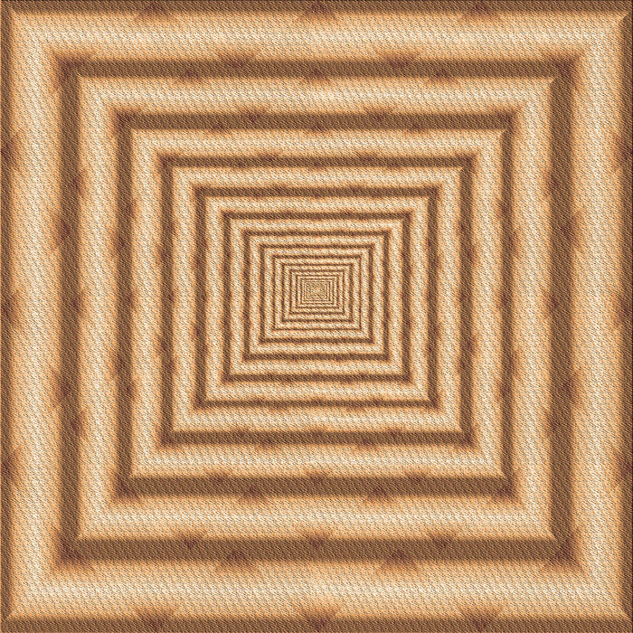 Round Patterned Yellow Orange Rug, pat2012org