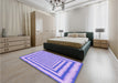 Patterned Mauve Purple Rug in a Bedroom, pat2012pur