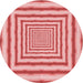 Square Patterned Pastel Pink Rug, pat2012rd