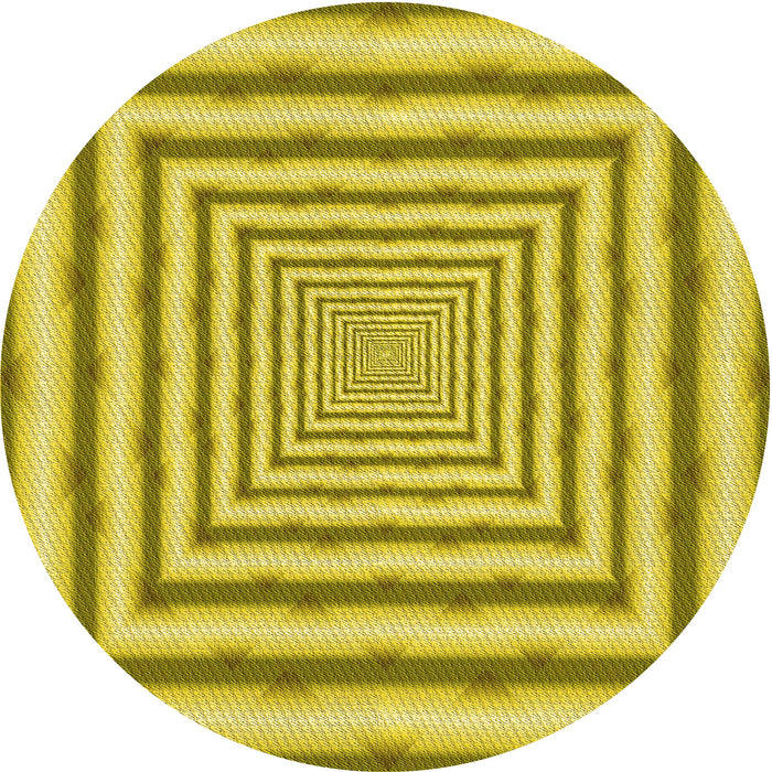 Square Patterned Yellow Rug, pat2012yw