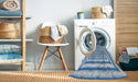 Machine Washable Transitional Light Day Blue Rug in a Washing Machine, wshpat2012