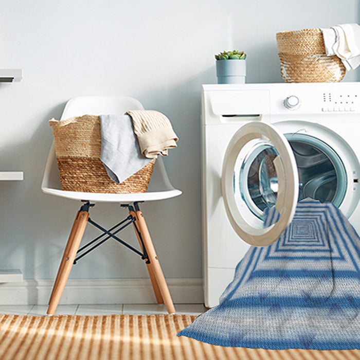 Machine Washable Transitional Light Day Blue Rug in a Washing Machine, wshpat2012
