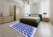 Patterned Blue Rug in a Bedroom, pat2013blu