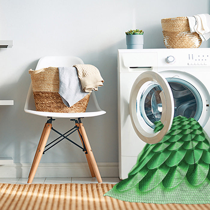 Machine Washable Transitional Jade Green Rug in a Washing Machine, wshpat2013grn