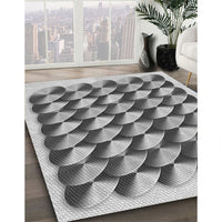 Patterned Platinum Silver Gray Rug, pat2013gry