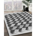 Patterned Platinum Silver Gray Rug in Family Room, pat2013gry