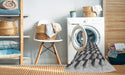 Machine Washable Transitional Platinum Silver Gray Rug in a Washing Machine, wshpat2013gry