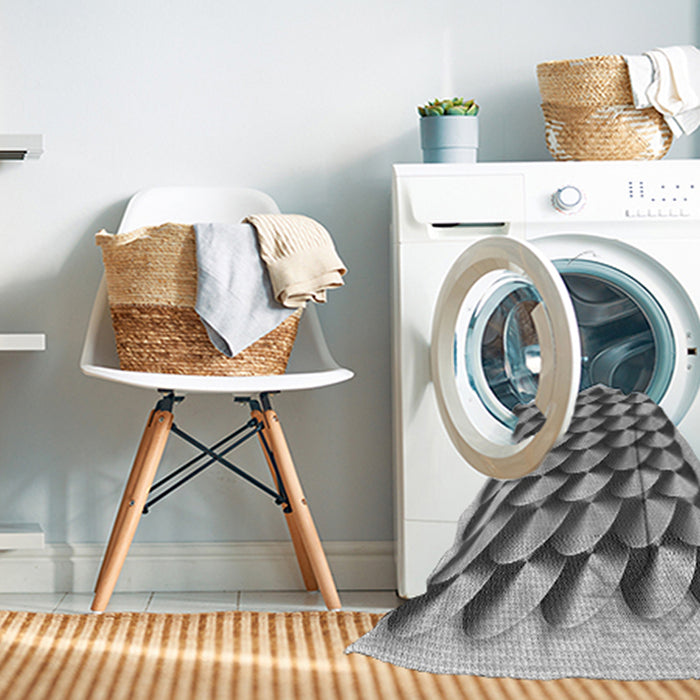 Machine Washable Transitional Platinum Silver Gray Rug in a Washing Machine, wshpat2013gry