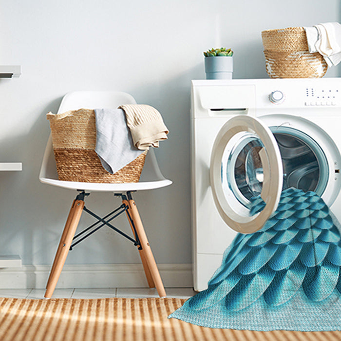 Machine Washable Transitional Bright Navy Blue Rug in a Washing Machine, wshpat2013lblu