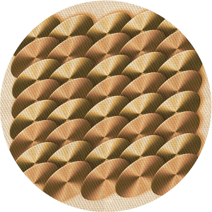 Square Patterned Saddle Brown Rug, pat2013org