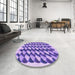 Round Patterned Mauve Purple Rug in a Office, pat2013pur