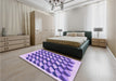 Round Machine Washable Transitional Mauve Purple Rug in a Office, wshpat2013pur