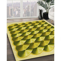 Patterned Olive Green Rug, pat2013yw