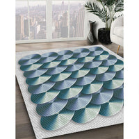 Patterned Blue Novelty Rug, pat2013