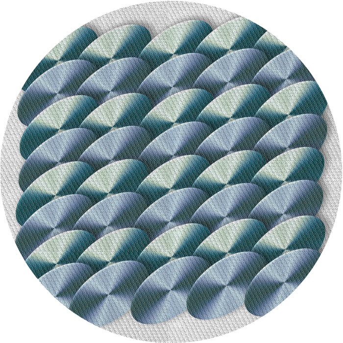 Square Machine Washable Transitional Blue Rug, wshpat2013