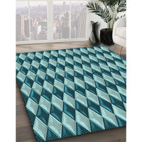 Patterned Diamond Blue Rug, pat2014lblu