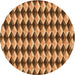 Square Patterned Saddle Brown Rug, pat2014org