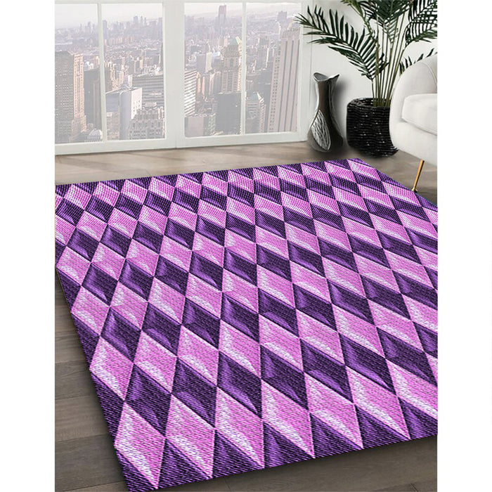 Patterned Violet Purple Rug in Family Room, pat2014pur