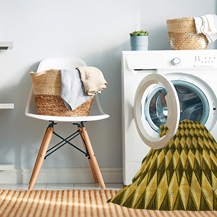 Machine Washable Transitional Dark Bronze Brown Rug in a Washing Machine, wshpat2014yw