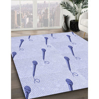 Patterned Lavender Blue Rug, pat2015blu