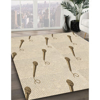 Patterned Moccasin Beige Rug, pat2015brn