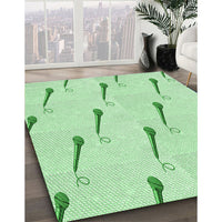 Patterned Mint Green Rug, pat2015grn