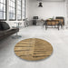 Round Patterned Oak Brown Rug in a Office, pat2016brn