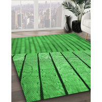 Patterned Neon Green Rug, pat2016grn