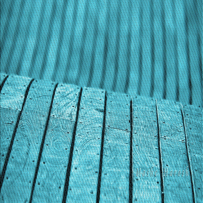 Patterned Bright Turquoise Blue Rug, pat2016lblu