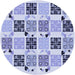 Square Patterned Blue Rug, pat2017blu