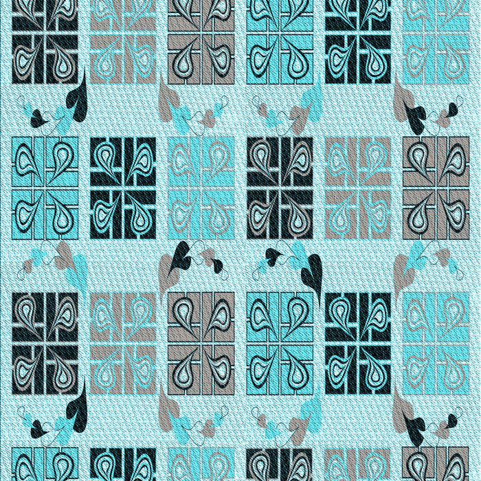 Patterned Sea Green Rug, pat2017lblu