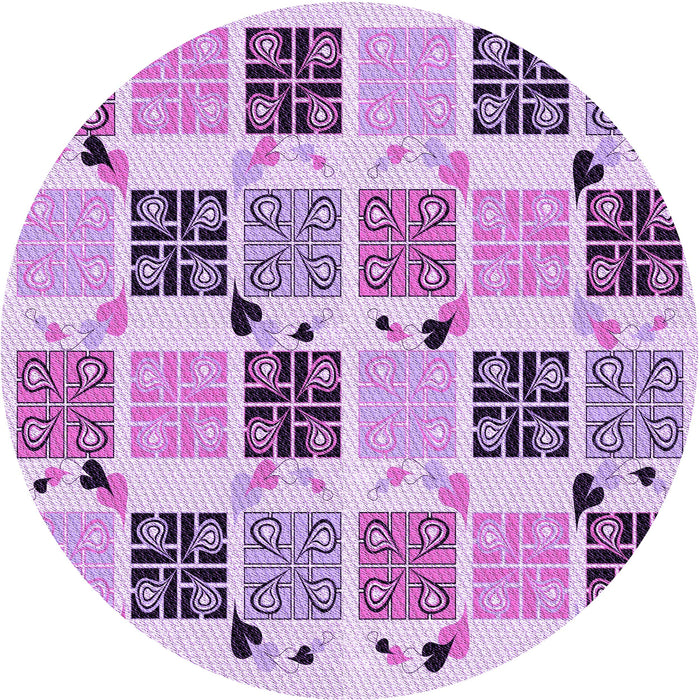 Square Patterned Blossom Pink Rug, pat2017pur