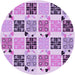 Square Patterned Blossom Pink Rug, pat2017pur