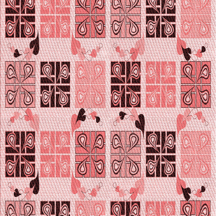 Patterned Deep Rose Pink Rug, pat2017rd